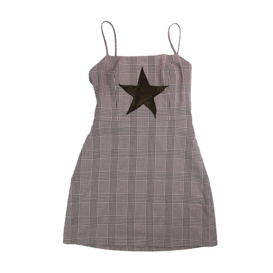 "I'M A STAR" Plaid Dress - Medium